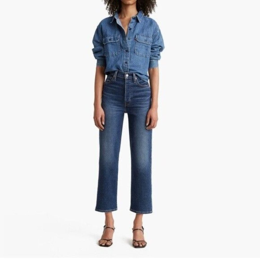 Levi's Ribcage Straight Ankle Blue Jeans Size 29
